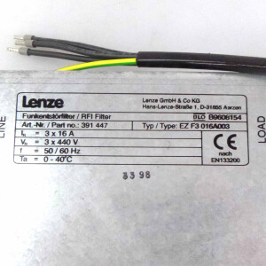 Lenze Funkentstörfilter ES F3 016A003 Part No. 391 447 NOV