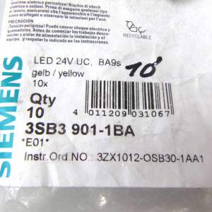 Siemens LED-Lampe 3SB3 901-1BA (10Stk.) gelb OVP