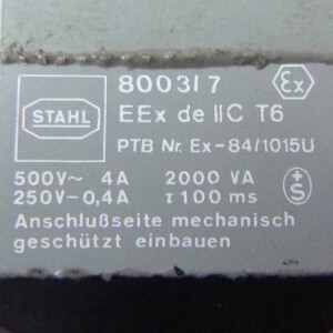 STAHL Explosionsgeschützer Einbau-Steuerschalter 8003/7NA-016 OVP