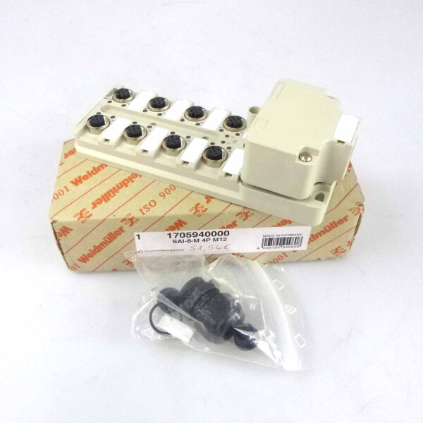 Weidmüller Sensor-Aktor-Verteiler 8-fach 5-polig SAI-8-M 4P M12 1705940000 OVP