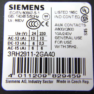 Siemens Hilfsschalterblock 3RH2911-2GA40 NOV