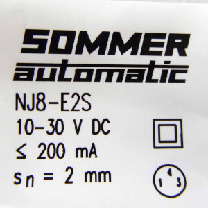 Sommer Automatic induktiver Näherungsschalter 10-30 VDC NJ8-E2S OVP