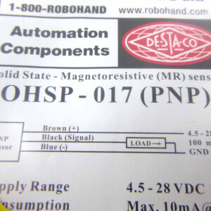 Robohand/Destaco Magnetoresistive Sensor OHSP-017 (PNP) OVP