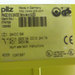 Pilz Not-Aus Schaltgerät PNOZ X10 24VDC 6n/o 4n/c 3LED 774709 GEB