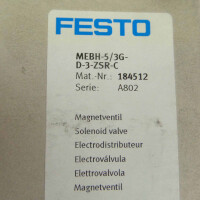 Festo Magnetventil MEBH-5/3G-D-3-ZSR-C 184512 OVP