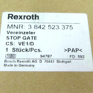 Bosch Rexroth Pneumatic Stop Gate 3 842 523 375 OVP