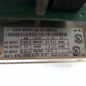 Allen Bradley AC Drive 1336 plus 1336S-BRF50-AA-DE-HA2-L4 Ser.A GEB