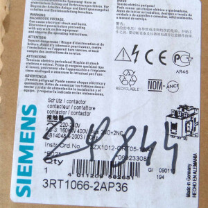 Siemens Leistungsschütz 3RT1066-2AP36 220-240V/50-60Hz OVP