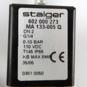 Staiger Magnetventil MA133-005Q 602000273 0-10bar NOV