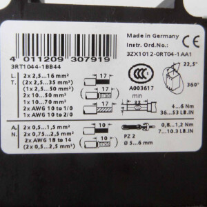 Siemens Schütz 3RT1044-1BB44 GEB