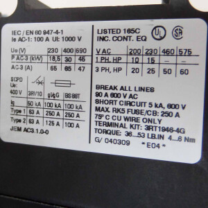 Siemens Schütz 3RT1044-1BB44 GEB