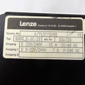 Lenze Frequenzumrichter 8300 8303_E.1C.23 336723 #K2 GEB