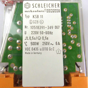SCHLEICHER Relais KSB11 10518391-349 0,5s OVP