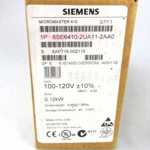 Siemens Micromaster 410 6SE6410-2UA11-2AA0 E-Stand:A03/1.02 OVP