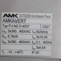AMK AMKAVERT Frequenzumrichter FU-N2 FU-N2 D-4037 3,7kW OVP