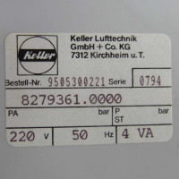 Keller Lufttechnik GmbH Differenzdruck-Regler 8279361.0000 9505300221 0-25mbar OVP