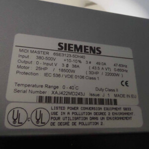 Siemens Midimaster MD1850/3 6SE3123-5DH40 E-Stand:J.1 OVP