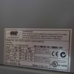 SSD Parker Hannifin Frequenzumrichter 650VD/0220/400/0011/GR/0/0/B0/0/0 OVP