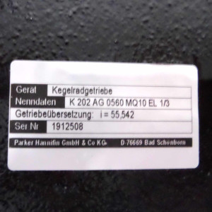 Parker AC-Servomotor AC M2n 0320-4/2-3-G6 + Kegelradgetriebe K202AG0560MQ10EL1/3 OVP