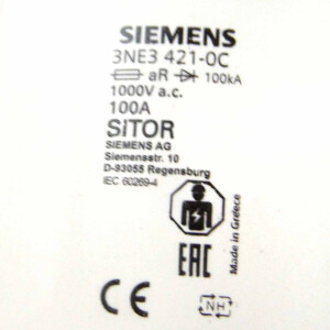 Siemens Sitor Sicherungseinsatz 3NE3 421-0C (3Stk.) OVP