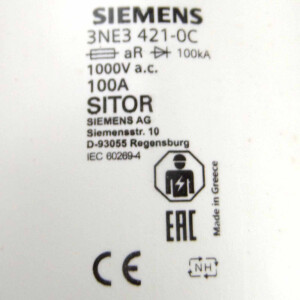 Siemens Sitor Sicherungseinsatz 3NE3 421-0C (2Stk.) OVP