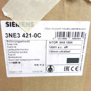 Siemens Sitor Sicherungseinsatz 3NE3 421-0C (2Stk.) OVP