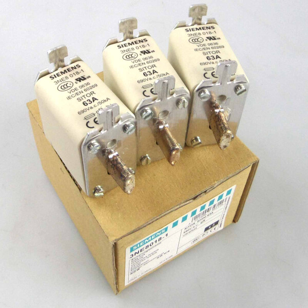 Siemens Sitor Sicherungseinsatz 3NE8 018-1 (3Stk.) OVP