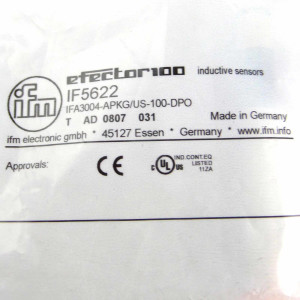 ifm efector induktiver Sensor IF5622 IFA3004-APKG/US-100/DPO OVP