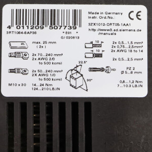 Siemens Leistungsschütz 3RT1064-6AP36 220-240V 50/60Hz GEB