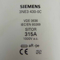 Siemens Sitor Sicherungseinsatz 3NE3 430-0C NOV