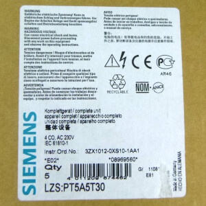 Siemens Steckrelais LZS:PT5A5T30 (5Stk.) OVP