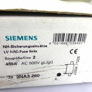 Siemens Sitor Sicherungseinsatz 3NA3 260 (3Stk.) OVP