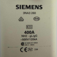 Siemens Sitor Sicherungseinsatz 3NA3 260 (3Stk.) OVP