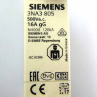 Siemens Sitor Sicherungseinsatz 3NA3 805 (3Stk.) OVP