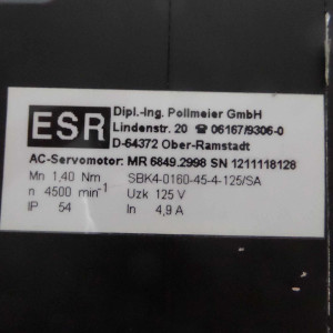ESR Pollmeier GmbH AC-Servomotor MR 6849.2998 SBK4-0160-45-4-125/SA GEB