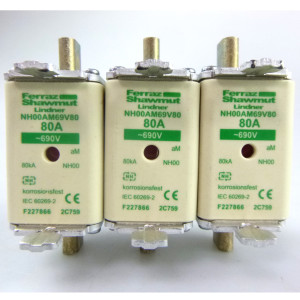 Ferraz-Shawmut/Mersen Sicherung NH00AM69V80 690V 80A (3Stk.) NOV