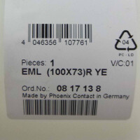 Phoenix Contact Etikett EML (100X73)R YE 0817138 OVP