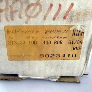 WIKA Glycerinmanometer 213.53.100 0-400bar 9023410 Ø 100mm OVP