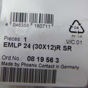 Phoenix Contact Kunststoffschild mit Bohrung EMLP 24 (30X12)R SR 0819563 OVP