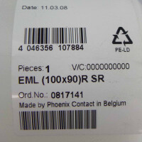 Phoenix Contact Etikett EML (100X90)R SR 0817141 OVP