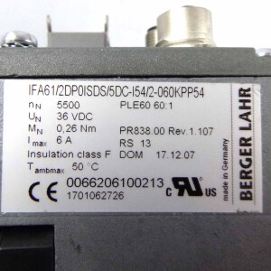 BERGER LAHR Servo-Motor IFA61/2DP0ISDS/5DC-I54/2-060KPP54 GEB