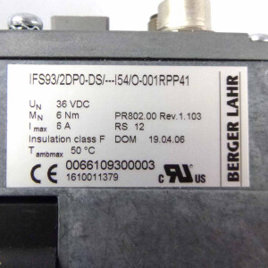 BERGER LAHR Servo-Motor IFS93/2DP0-DS/---I54/O-001RPP41 GEB