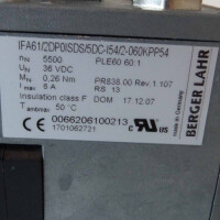 BERGER LAHR Servo-Motor IFA61/2DP0ISDS/5DC-I54/2-060KPP54 + PLE60 Ratio=60 GEB