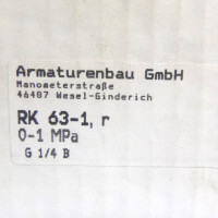 Armaturenbau Manometer RK 63-1 R 0-1 MPa OVP