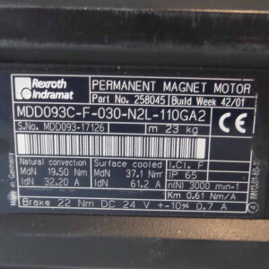 Rexroth Indramat Servomotor MDD093C-F-030-N2L-110GA2 258045 REM