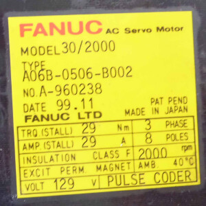 Fanuc AC-Servomotor 30/2000 A06B-0506-B002 NOV