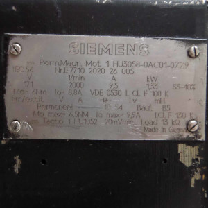 Siemens Gleichstrom-Servomotor 1HU3058-0AC01-0ZZ9 REM