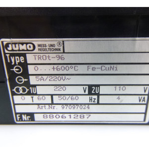 JUMO Temperaturregler TROt-96 88061287 5A/220V GEB