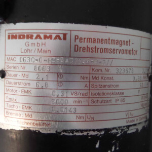 INDRAMAT Servomotor MAC063C-0-HS-3-C/095-B-0// 323678 + SP100-I1-10 NOV