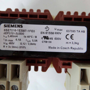Siemens SIMOVERT Ausgangsdrossel 6SE7016-1ES87-1FE0 GEB